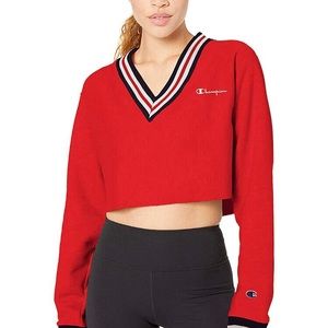 NWT Champion Reverse Weave Rib Cut Off V-Neck